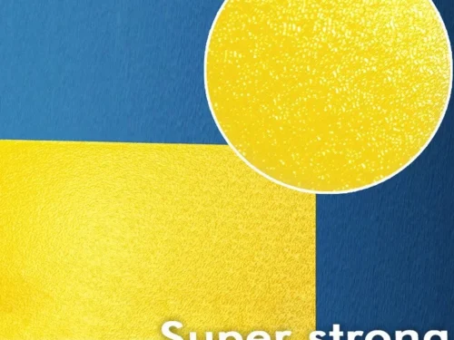 Zaštitni Odbojnici Super Strong žute boje montirani na plavom zidu sa uveličanim detaljem površine