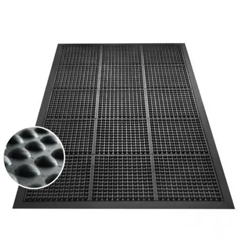 Industrijski otirači Ergo – crna ergonomska gumena podloga za radno mesto