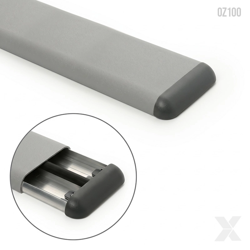 Sivi profilni zidni odbojnik OZ100 sa aluminijumskim nosačem i gumenim umetkom za ublažavanje udara